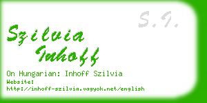 szilvia inhoff business card